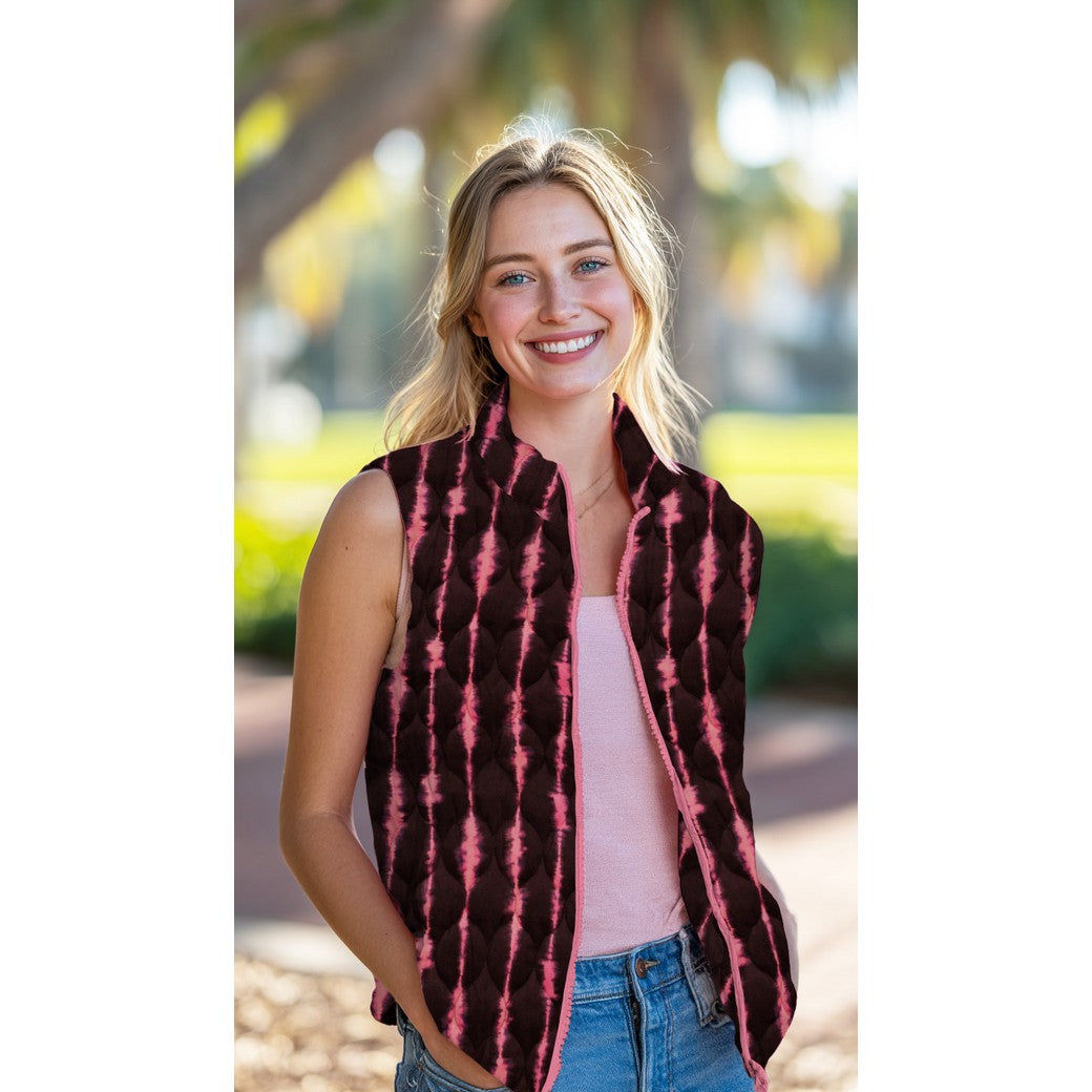 Stepped velvet digital stripes