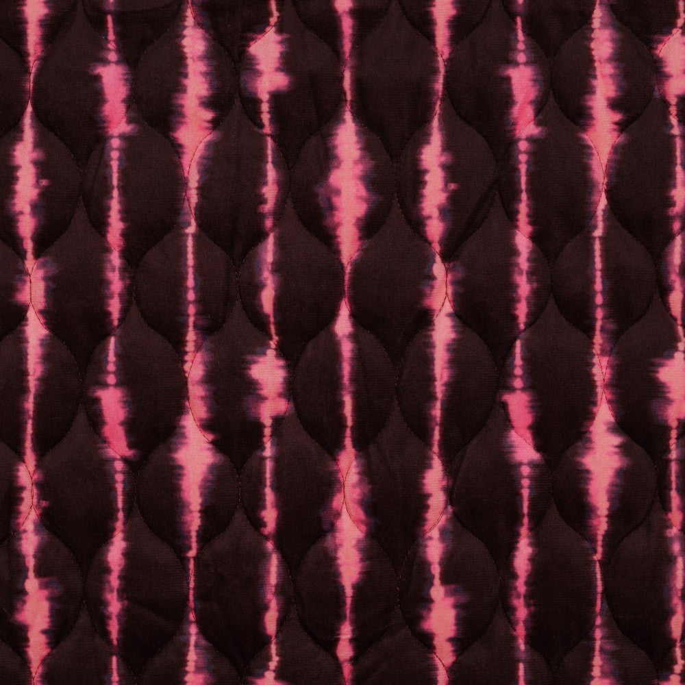 Stepped velvet digital stripes