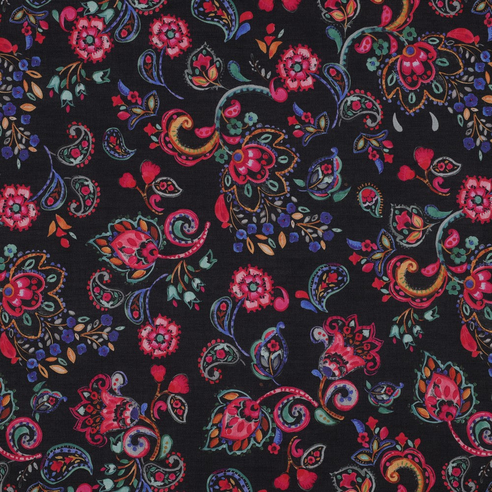 Cotton voile digital flowers