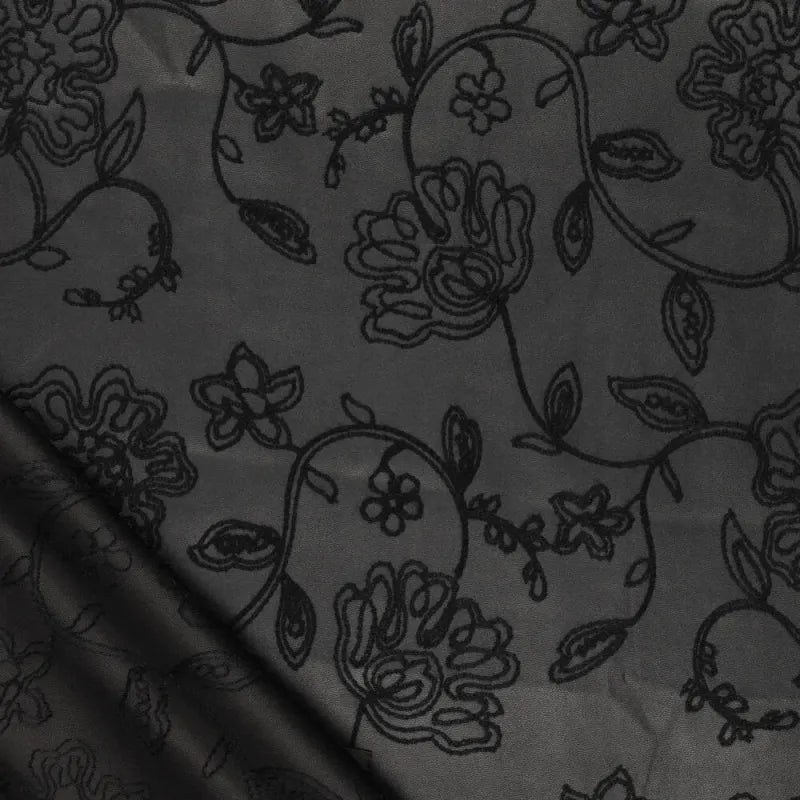 Washed embroidery vegan leather