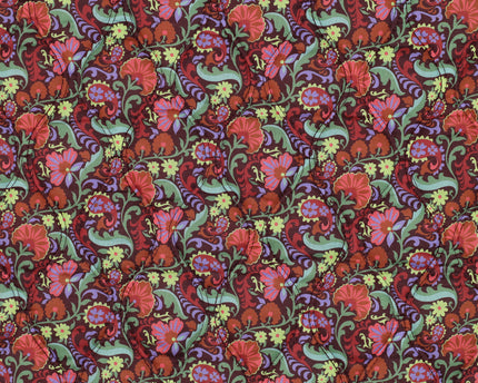Cotton voile digital flowers