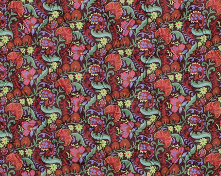 Cotton voile digital flowers