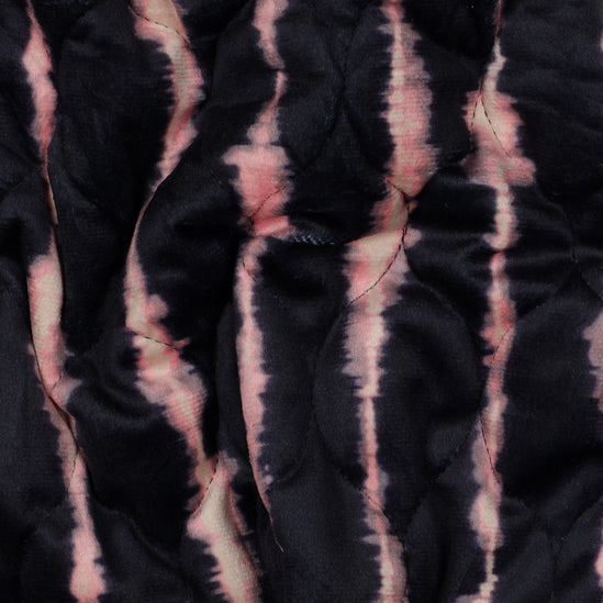 Stepped velvet digital stripes