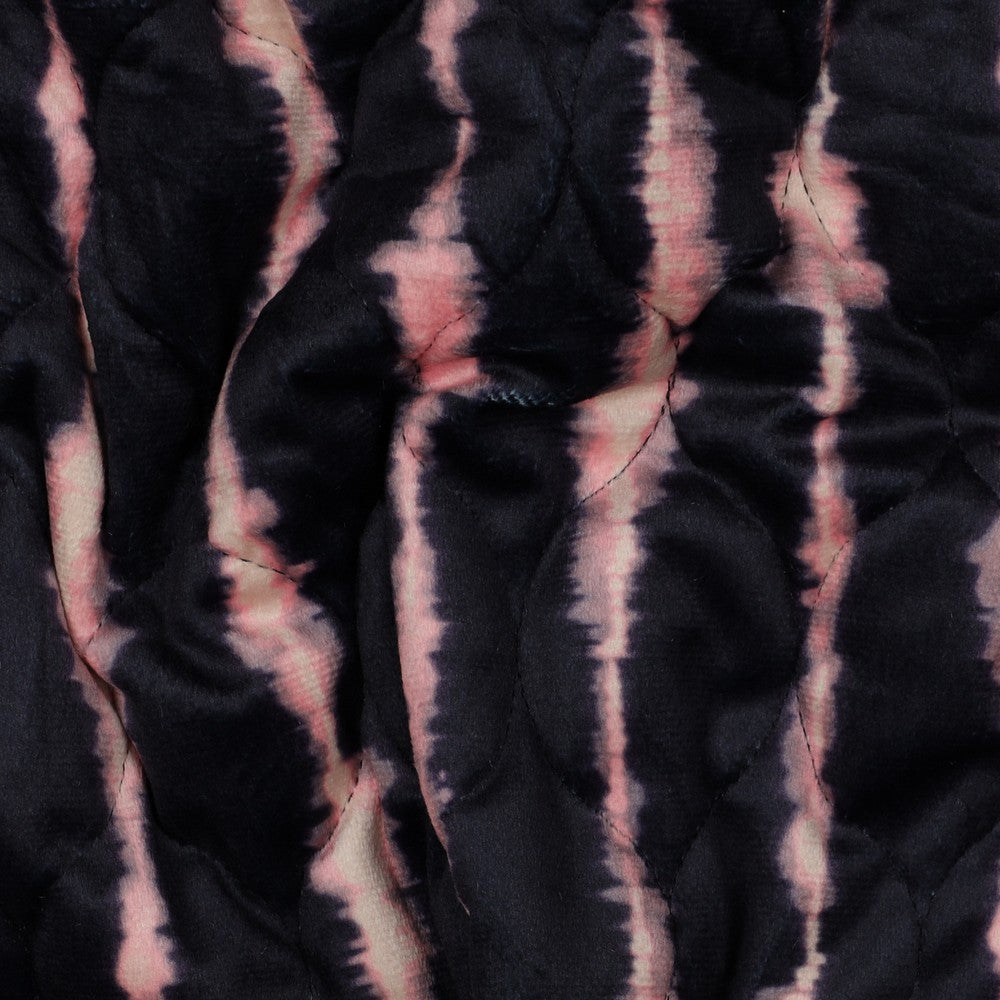 Stepped velvet digital stripes