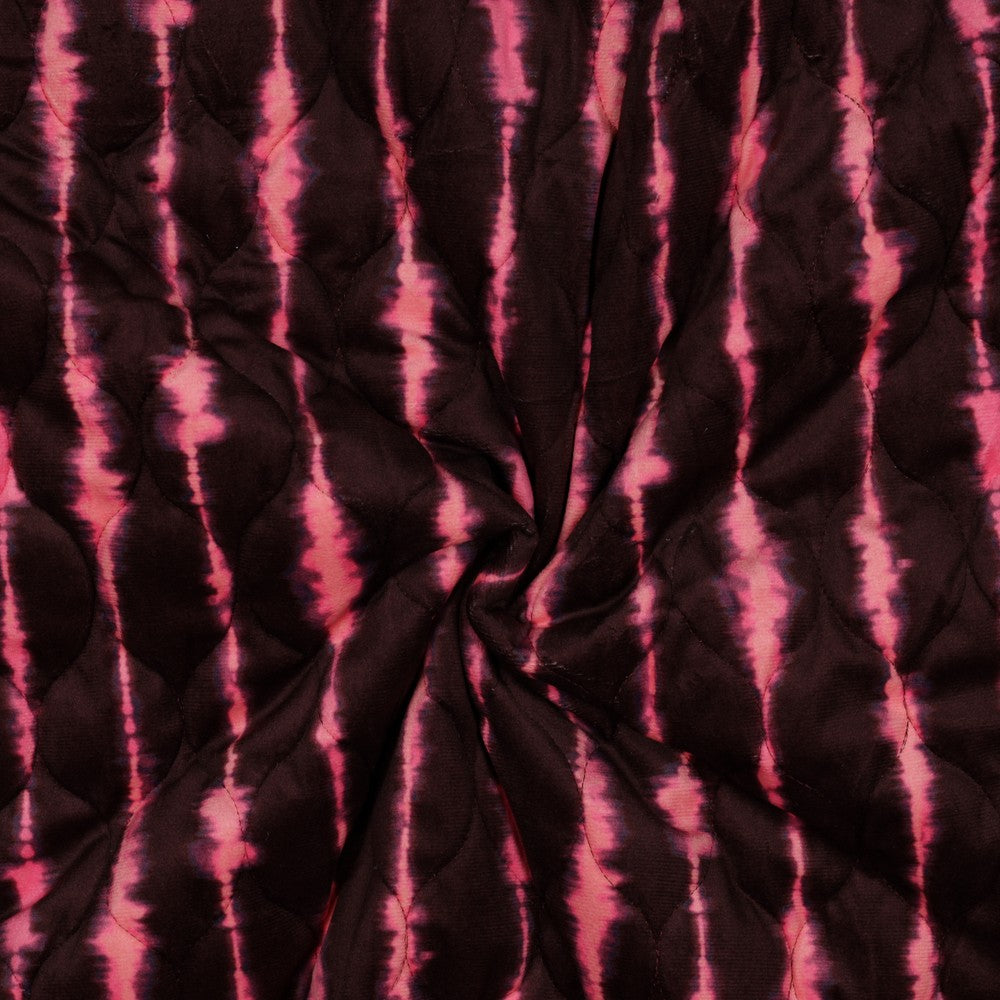 Stepped velvet digital stripes