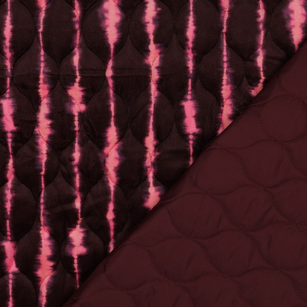 Stepped velvet digital stripes