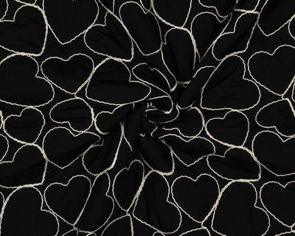 Quilted embroidery hearts
