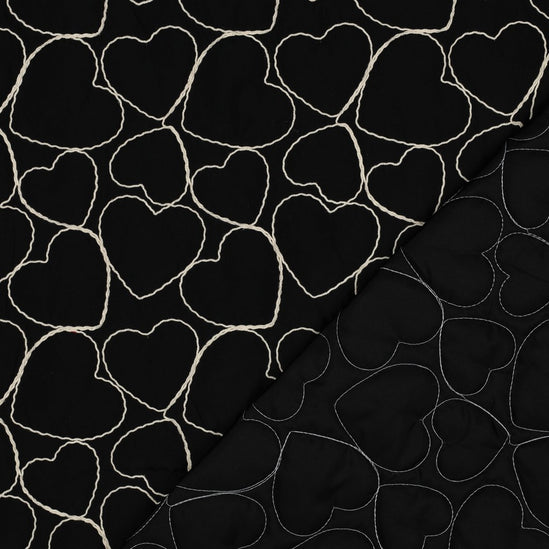 Quilted embroidery hearts