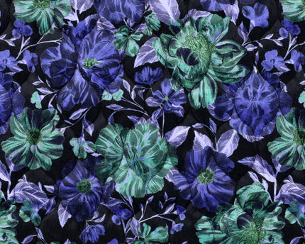 Quilted velvet digital flowers
