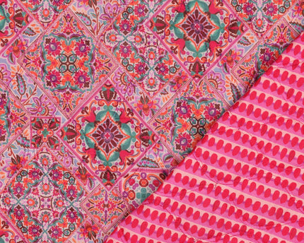 Cotton voile stepped digital patchwork