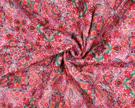 Cotton voile stepped digital patchwork