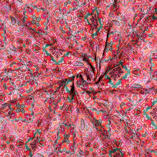 Cotton voile stepped digital patchwork