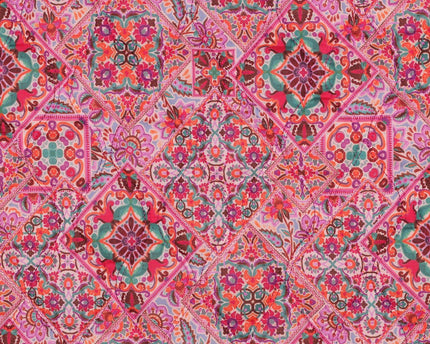 Cotton voile stepped digital patchwork