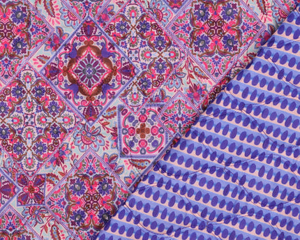 Cotton voile stepped digital patchwork