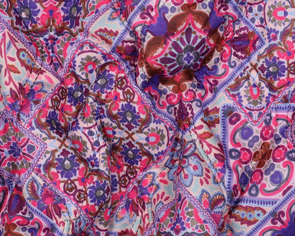 Cotton voile stepped digital patchwork