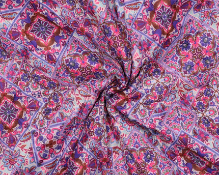 Cotton voile stepped digital patchwork