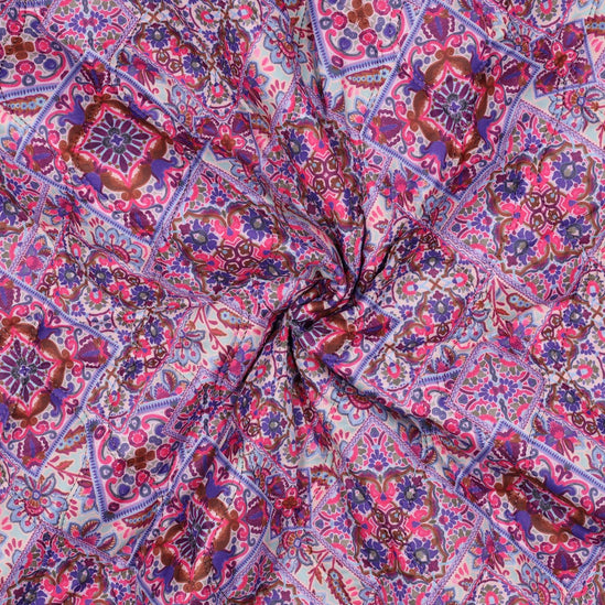 Cotton voile stepped digital patchwork