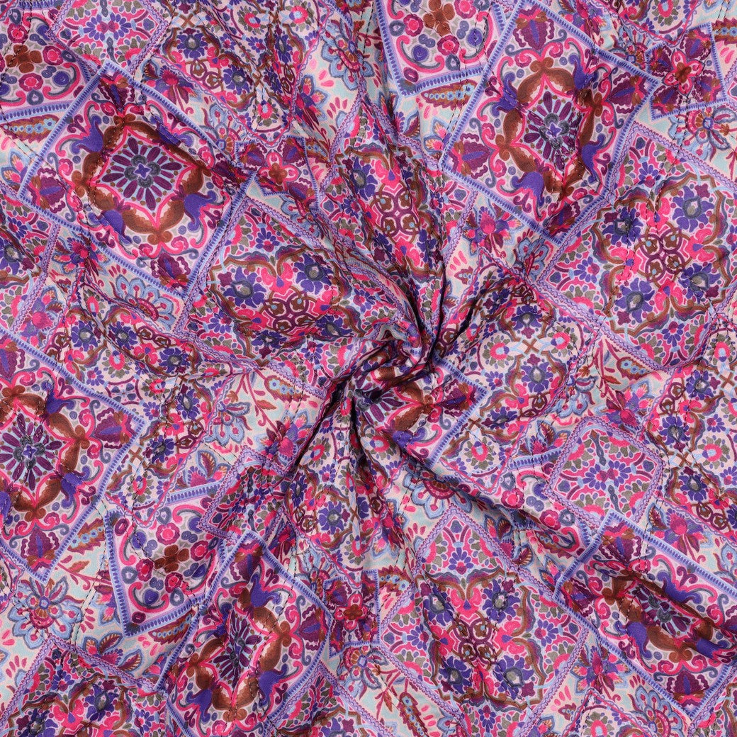 Cotton voile stepped digital patchwork