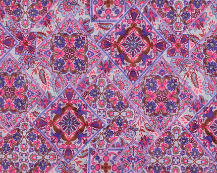 Cotton voile stepped digital patchwork