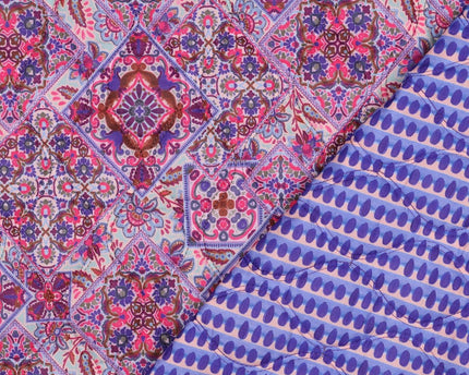 Cotton voile stepped digital patchwork