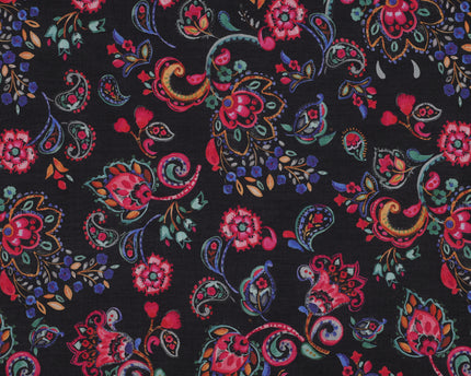 Cotton voile digital flowers