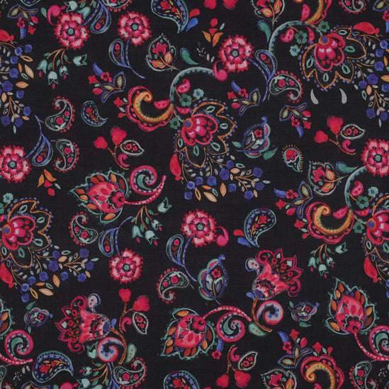 Cotton voile digital flowers