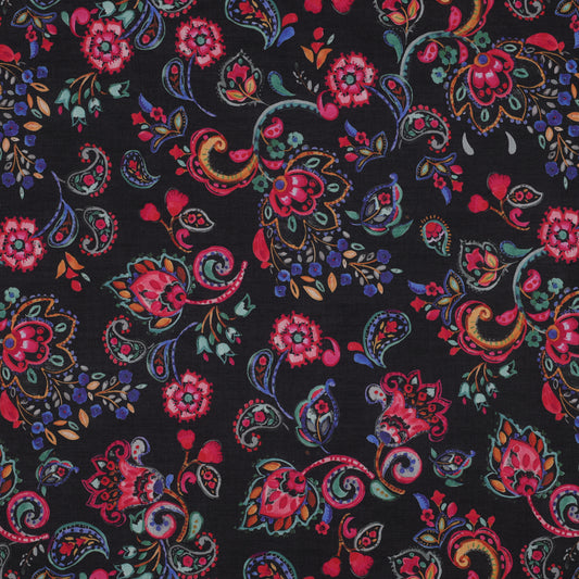 Cotton voile digital flowers