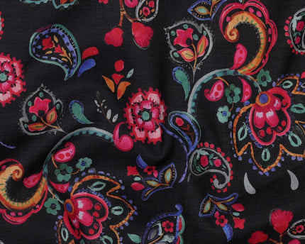 Cotton voile digital flowers