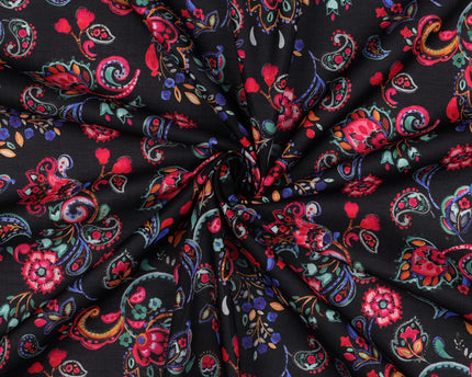 Cotton voile digital flowers