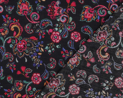 Cotton voile digital flowers