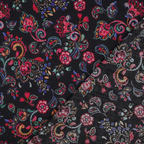 Cotton voile digital flowers