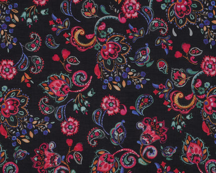 Cotton voile digital flowers