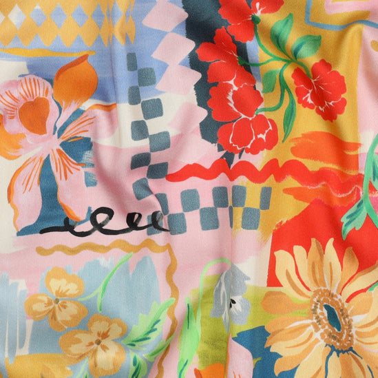 Cotton satin digital patchwork