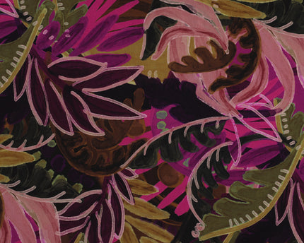 Cotton viscose digital leaves