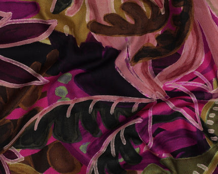 Cotton viscose digital leaves