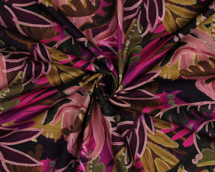 Cotton viscose digital leaves