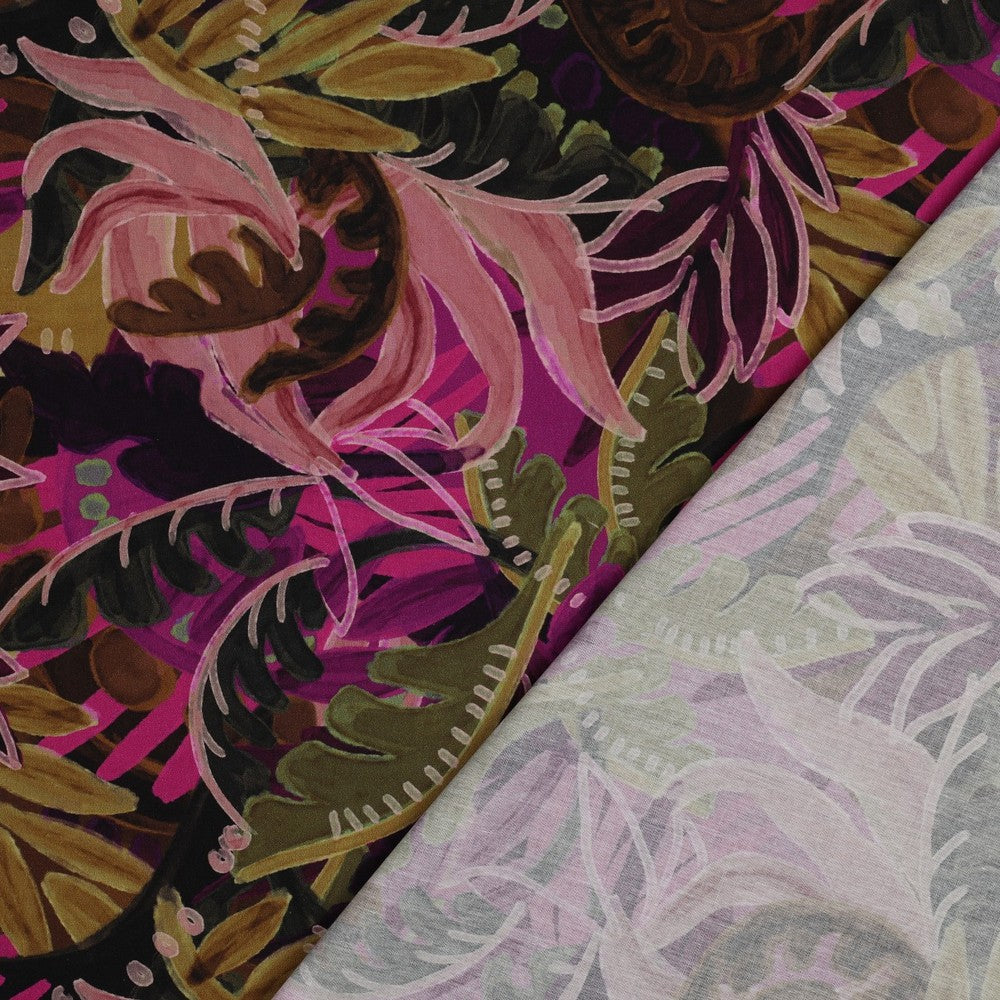 Cotton viscose digital leaves