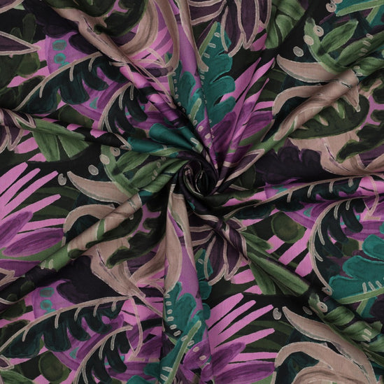 Cotton viscose digital leaves