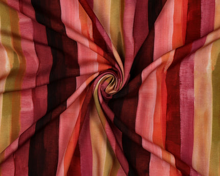 Viscose Radiance Digital Stripes