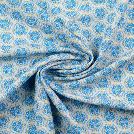 Cotton vintage blue ornament (coupon 2m)