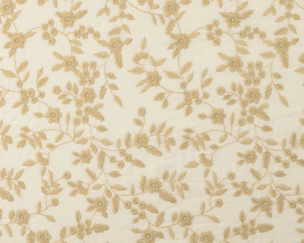 Cotton poplin fabric embroidered