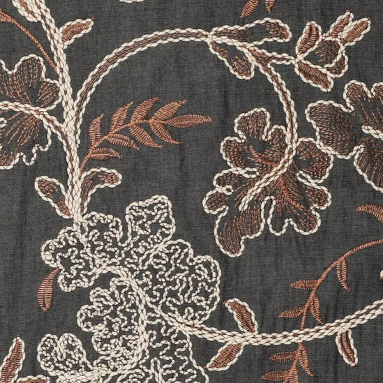 Leaves embroidery denim