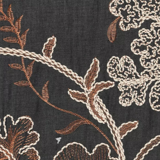 Leaves embroidery denim