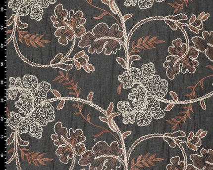 Leaves embroidery denim