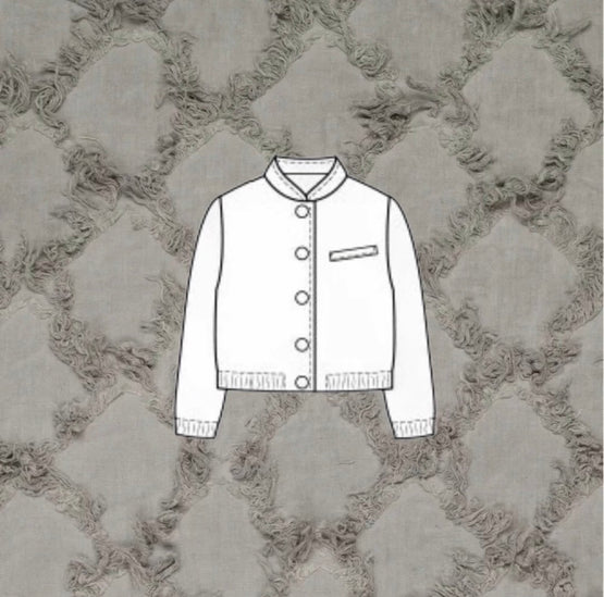 Naaipakket Jutta Bomberjack Ruffles (Vintage fringe diamonds grijs)