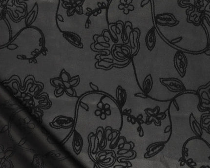 Washed embroidery vegan leather