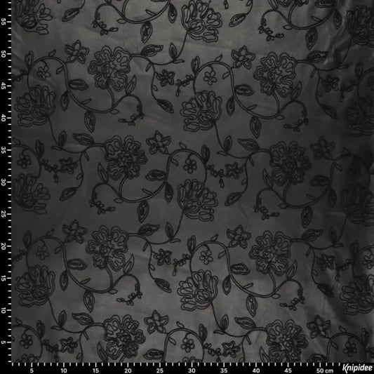 Washed embroidery vegan leather