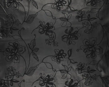 Washed embroidery vegan leather