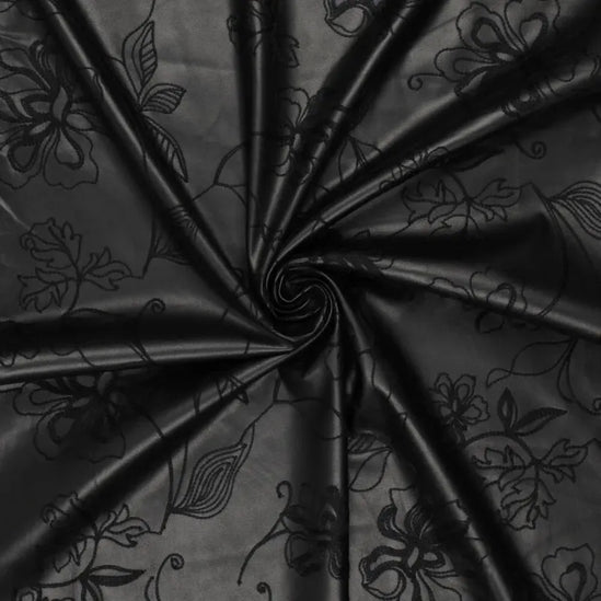 Washed embroidery vegan leather (Coupon 0.5m)