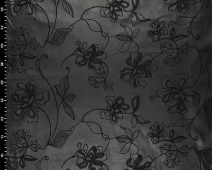 Washed embroidery vegan leather